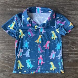 Chubbies Kids Multicolor Dinosaur Polo Shirt